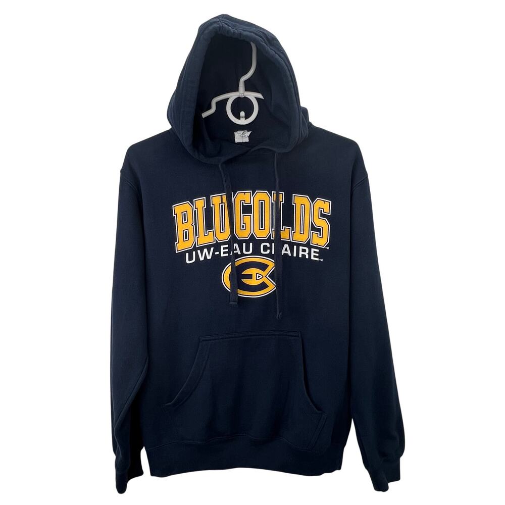 University Wisconsin UW BluGolds Hoodie S Adult Pullover Eau Claire WI